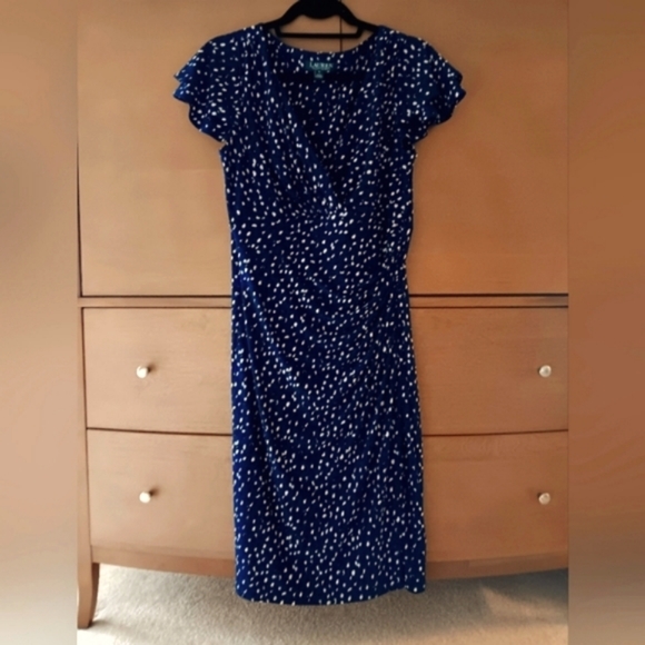 Ralph Lauren Dress, Size 10, Navy print - Picture 1 of 7